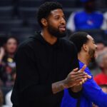 Philadelphia 76ers swingman Paul George before leaving the Los Angeles Clippers